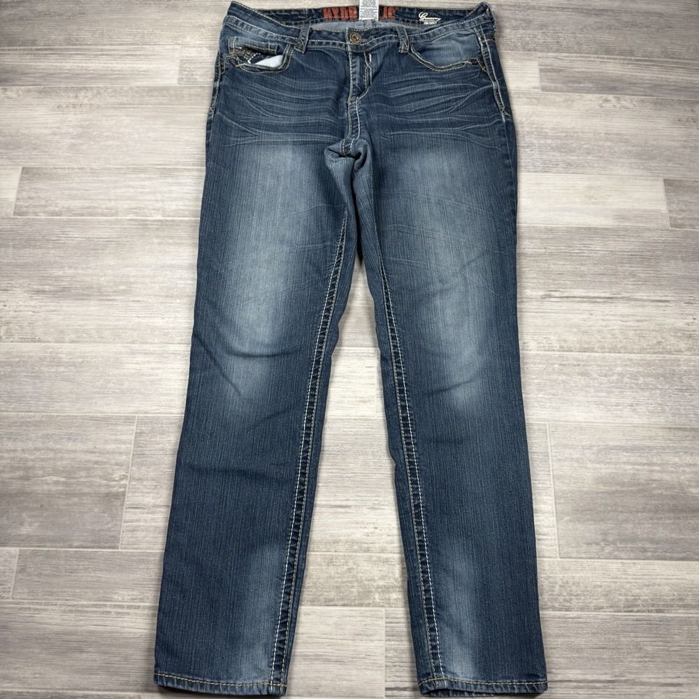 Hydraulic Gramercy Original Skinny Women's 13/14 Blue Jeans Mid Rise Bling